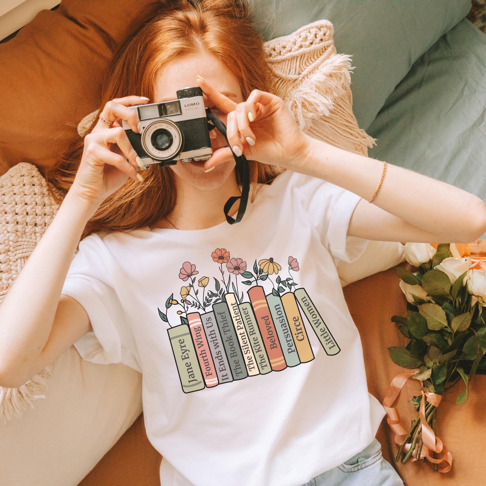 Personalized Bookshelf Custom Book Birthday Christmas Book Club Tee Reading Fandom Merch Librarian Teacher (2)