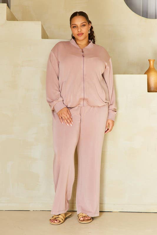 Plus Size Soft Modal Bomber Jacket