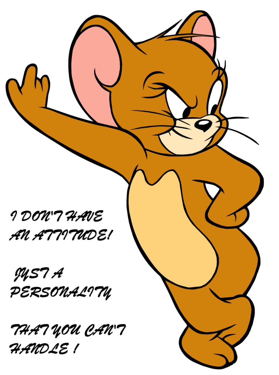 Tom And Jerry Quote Grey T-Shirt