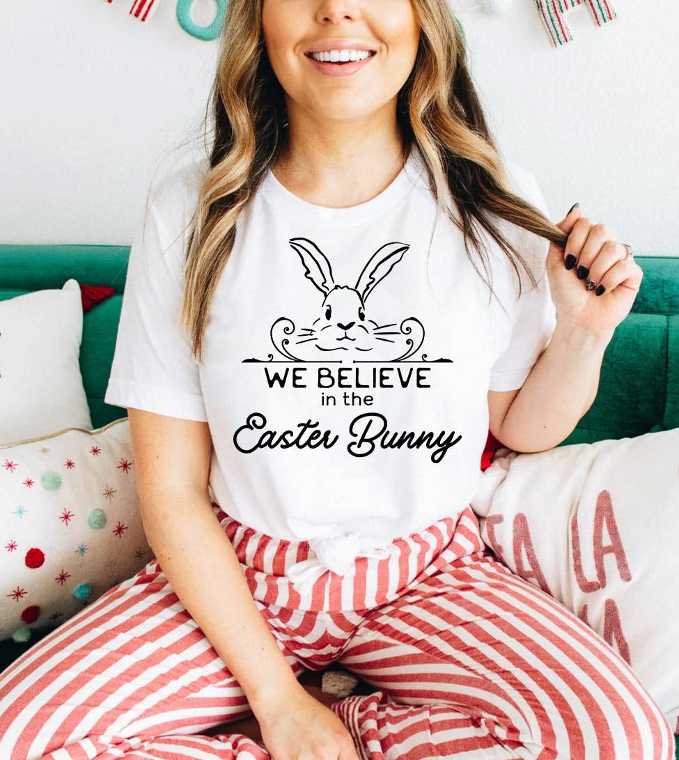 We Believe - Bunny Cute Religious Easter Jesus God T-Shirt
