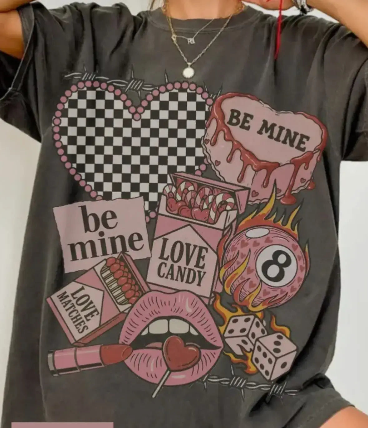 Edgy Coquette Be Mine Valentine Tee