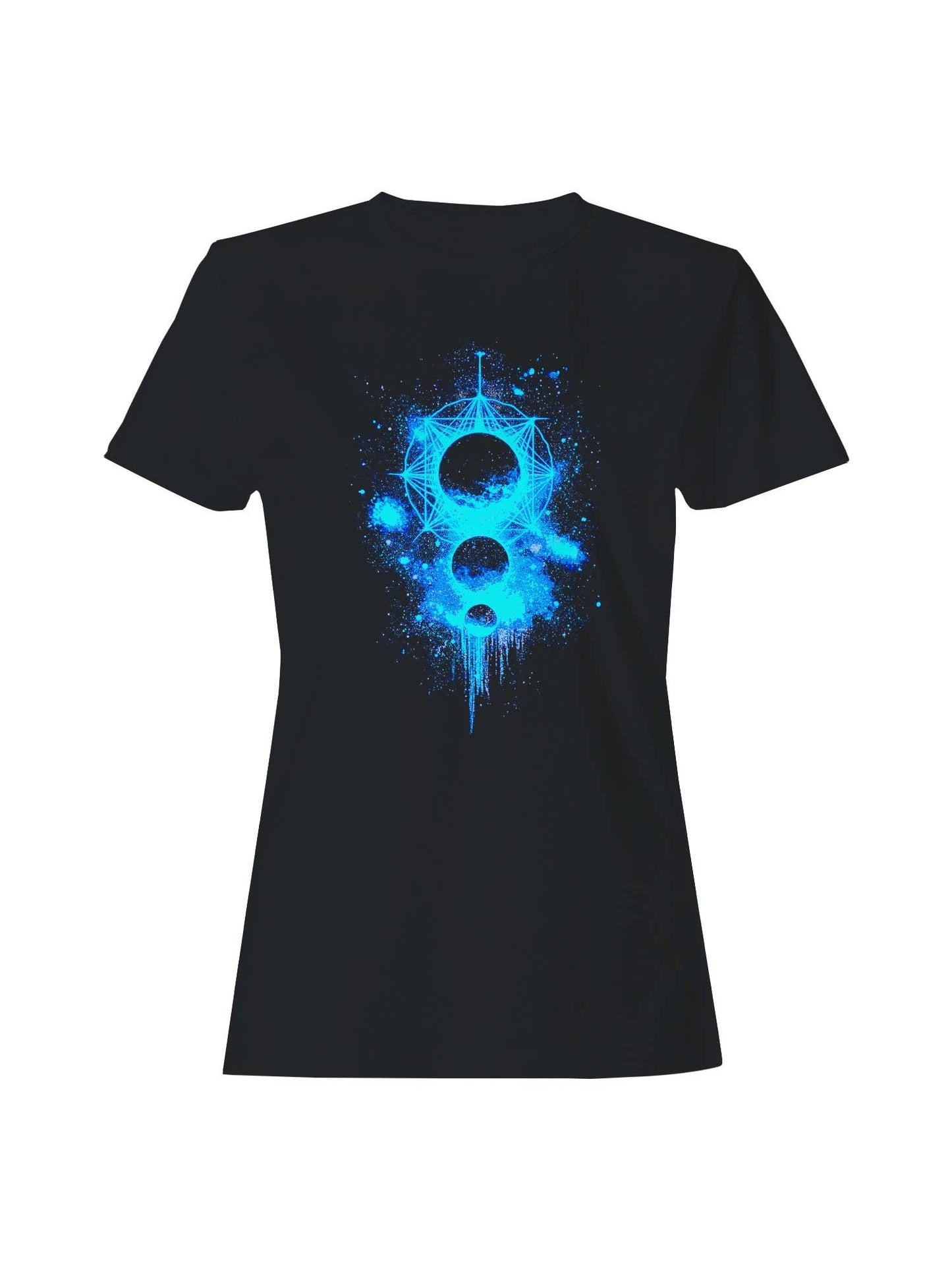 Cosmic Geometric Nebula Art Women's T-Shirt