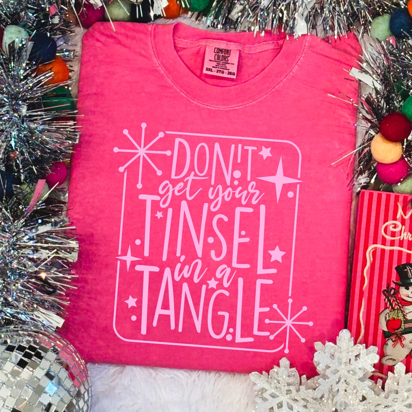 Tinsel in A Tangle Christmas 2025 Shirt | Comfort Color