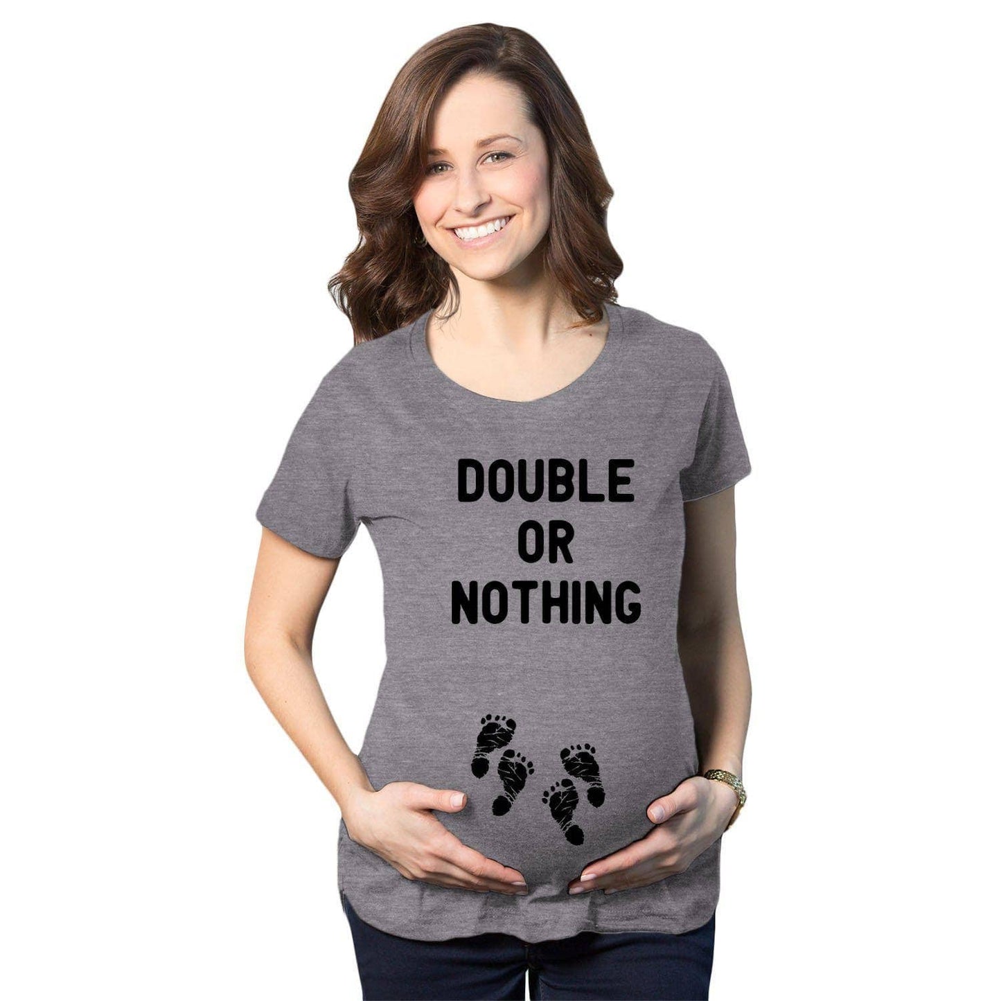 Double or Nothing Maternity Tshirt Sarcastic Graphic Tee