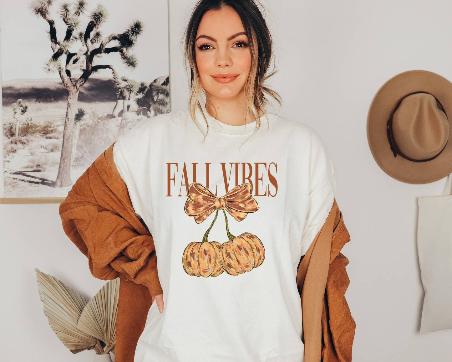 Pumpkin Fall Vibes Graphic Tee | Trendy Fall Tee