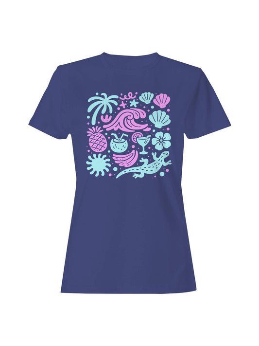 Tropical Beach Vibes Artwork Women's T-Shirt