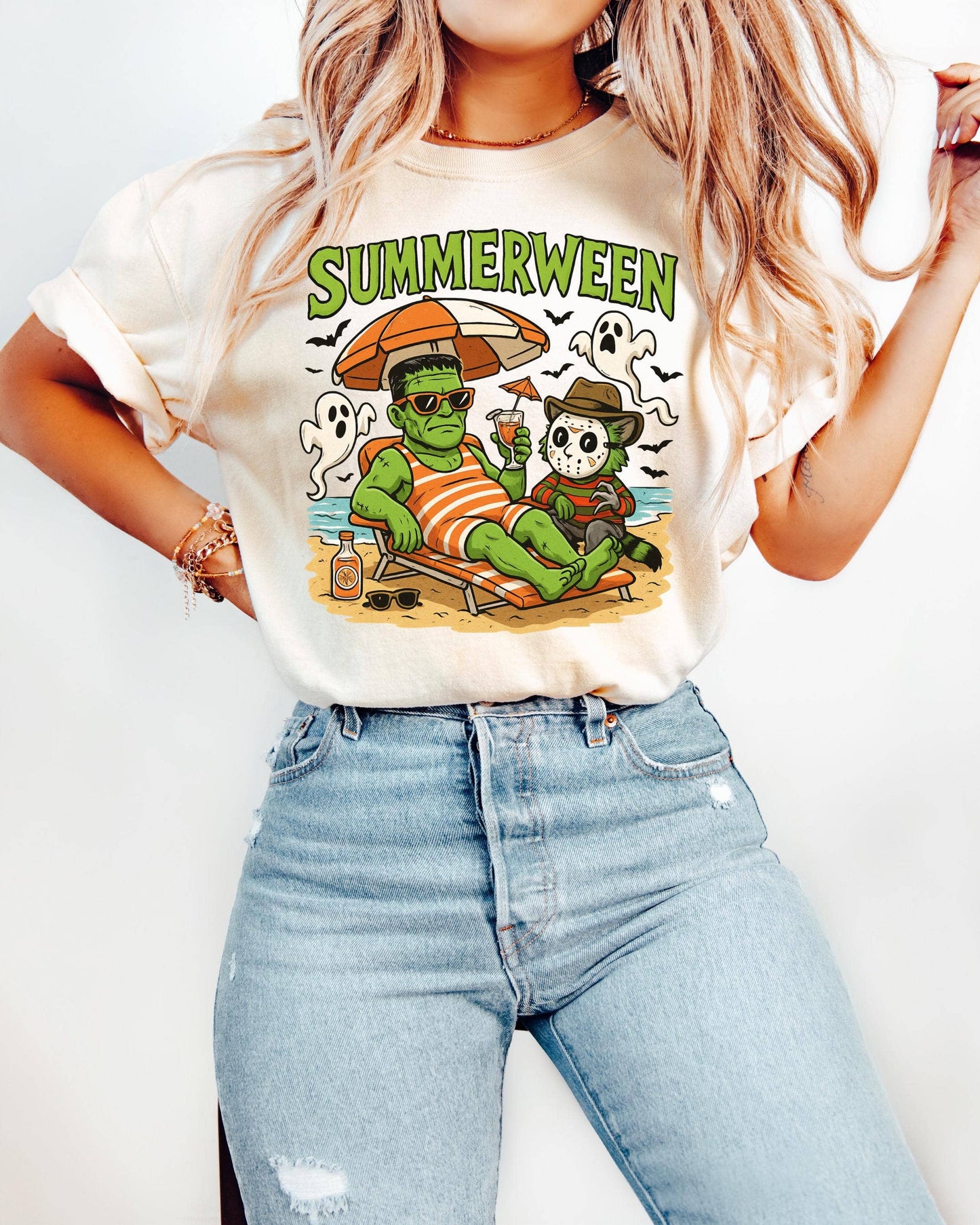 Spooky Summerween Horror Characters Tee