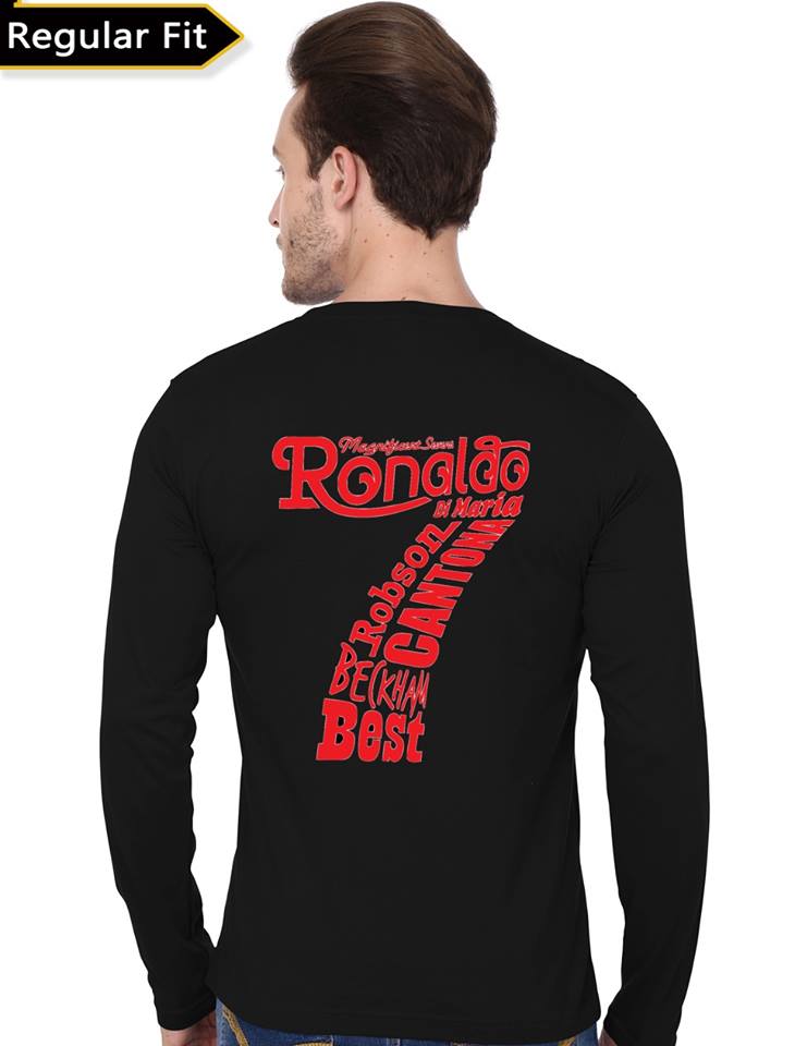 Manchester United Black Full Sleeve T-Shirt