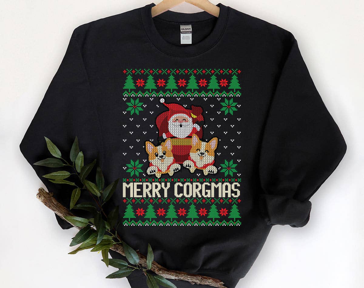 Merry Corgmas - Funny Corgi Dog Ugly Christmas Sweatshirt