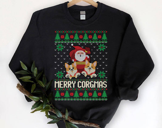 Merry Corgmas - Funny Corgi Dog Ugly Christmas Sweatshirt