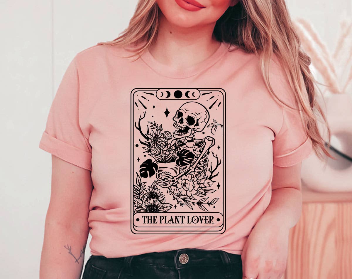 The Plant Lover Tarot B&W - Plant Lover T-Shirt