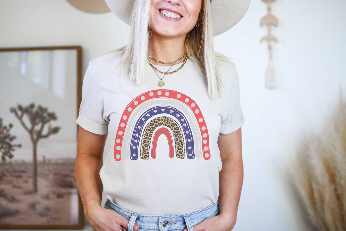 America Rainbow Tee | Patriotic T Shirt