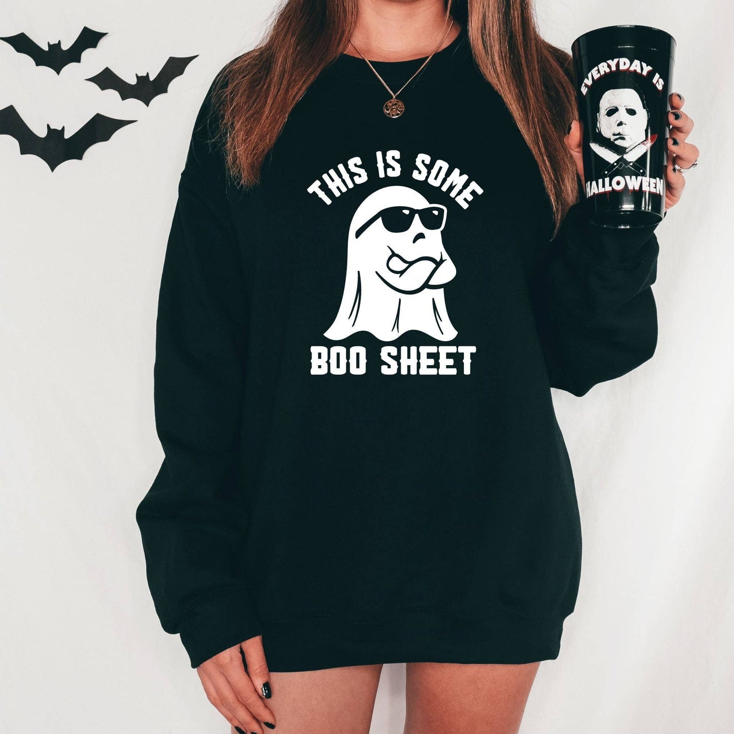 Funny Ghost Spooky Halloween Crewneck Sweatshirt Hoodie