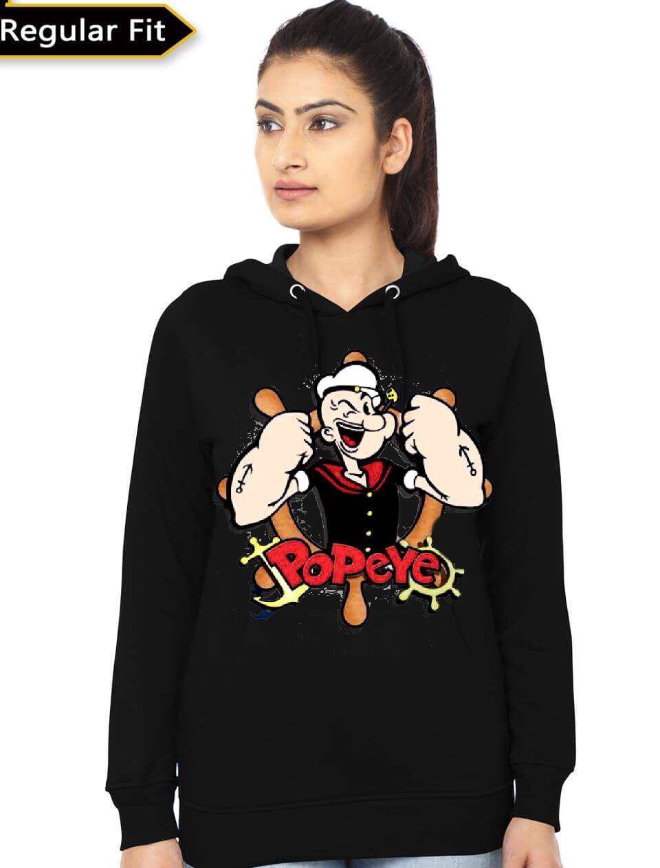 Popeye The Sailor Man Black T-Shirt
