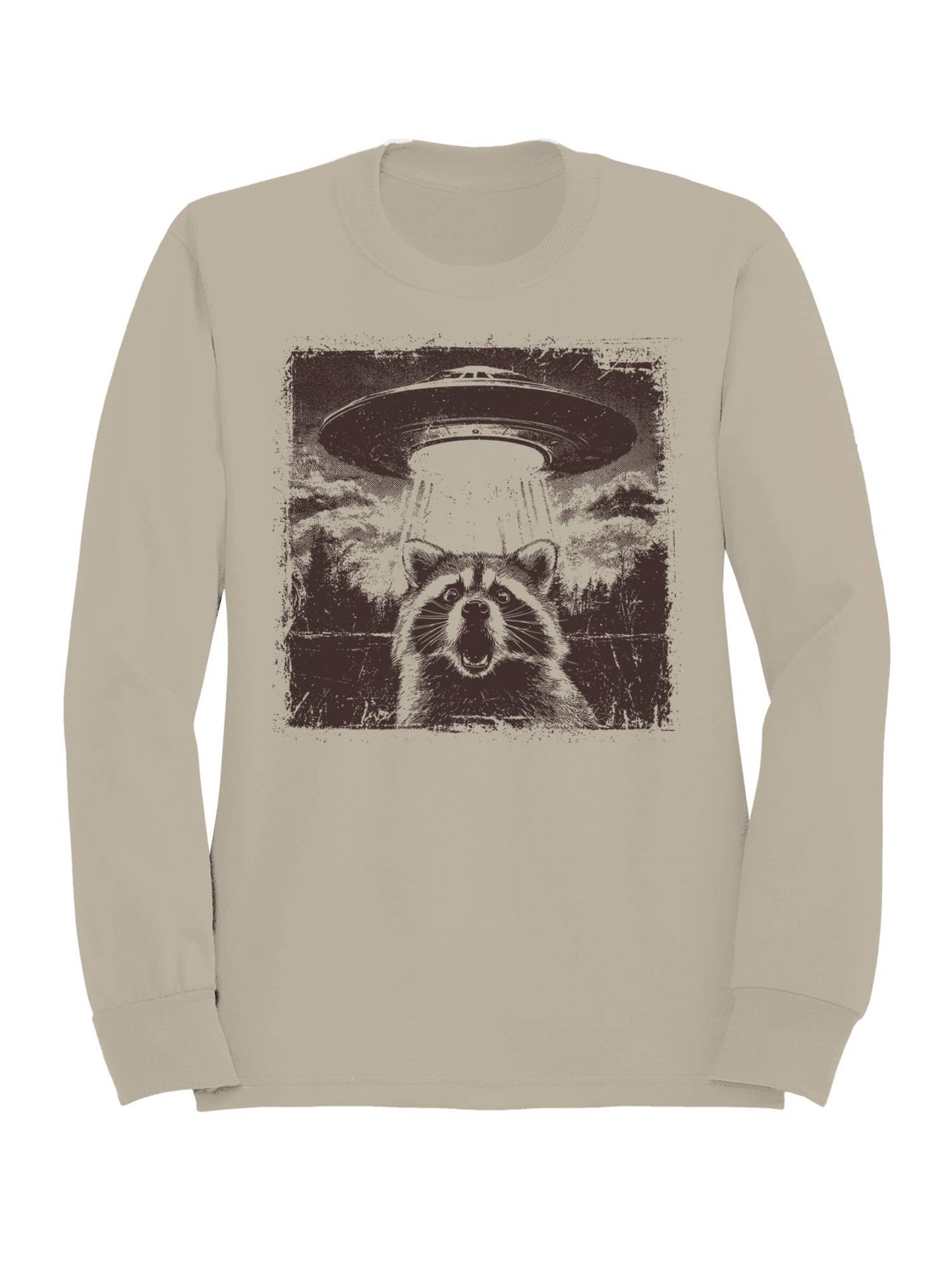 Raccoon Meets Ufo Adventure Men's Sweatshirt