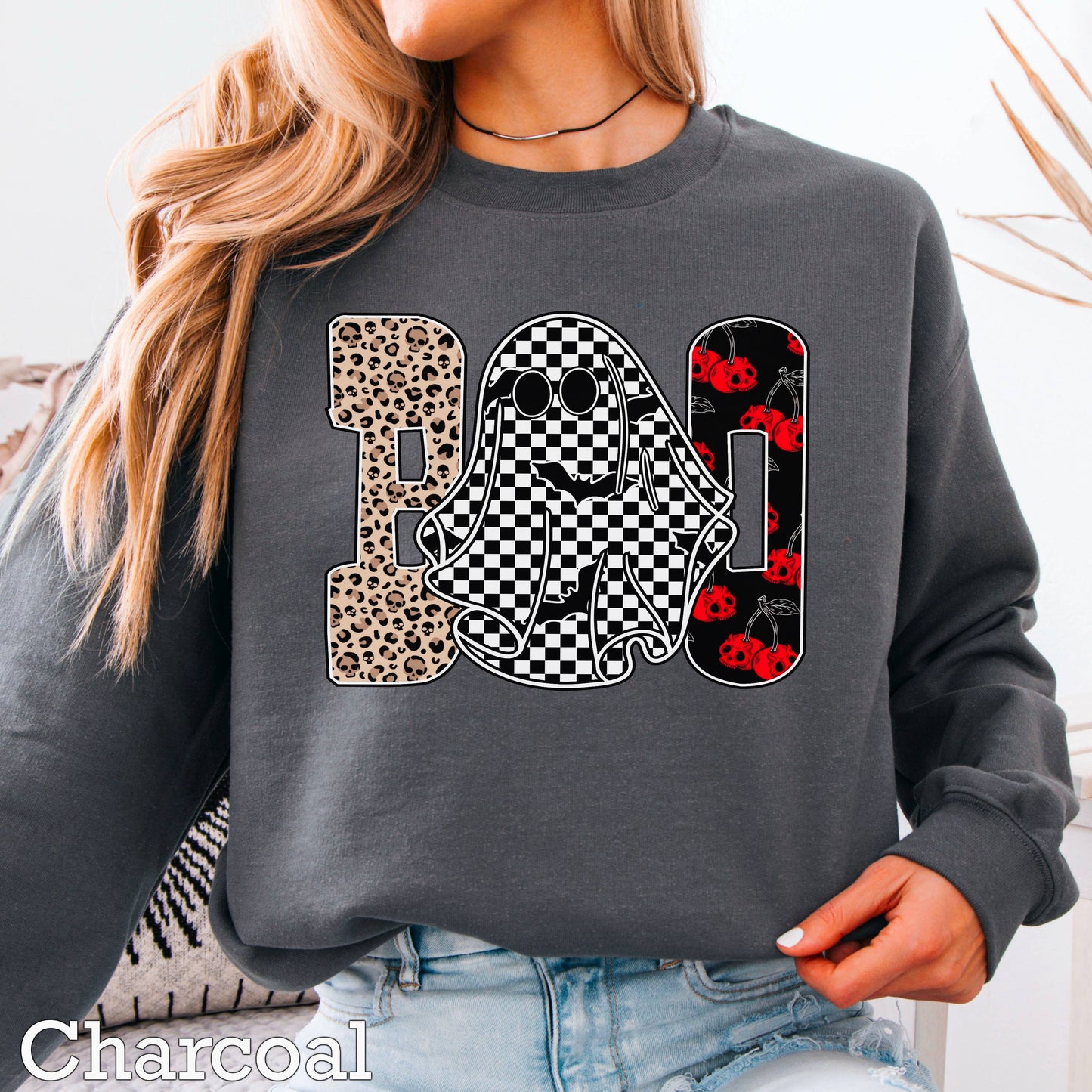 Leopard Boo Halloween 2025 Graphic Sweatshirt