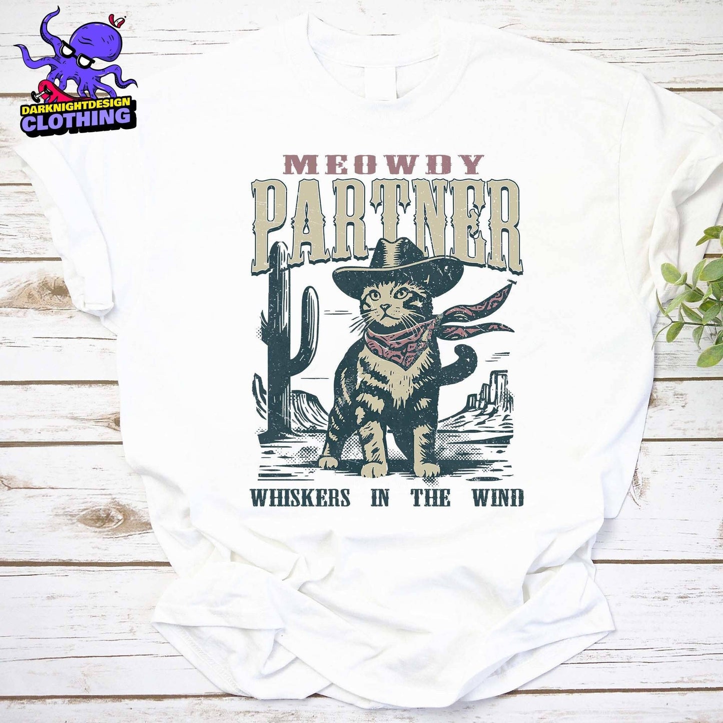 Meowdy Partner Cowboy Cat Lover Tee