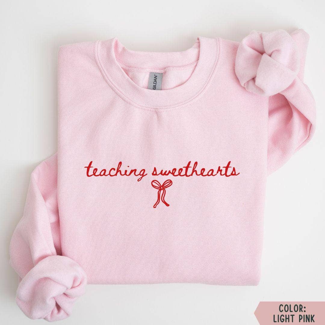 Teacher Love Valentines Day Crewneck Sweatshirt