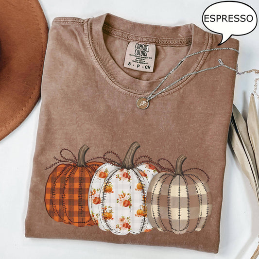 Fall Pumpkin Checkered Shirt For Thanksgiving and Autumn