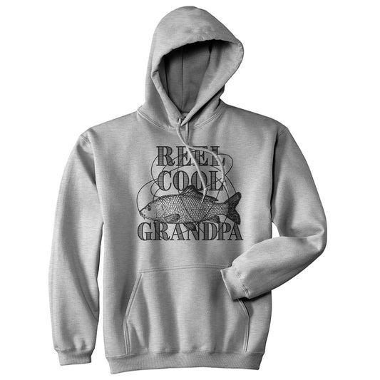 Reel Cool Grandpa Hoodie Fishing Graphic Hoodie Sweatshirt