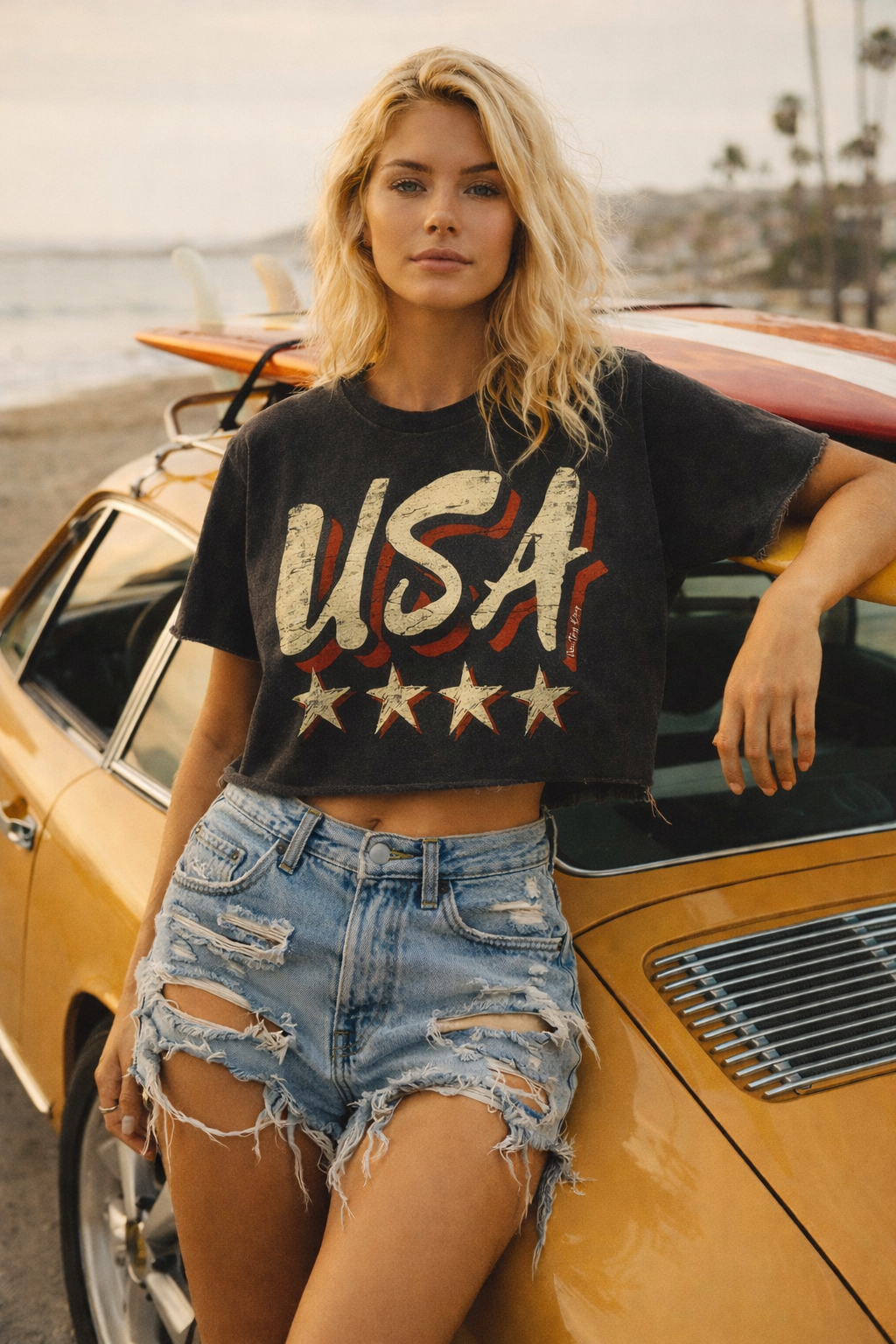 USA Vintage Relaxed Crop T-Shirt