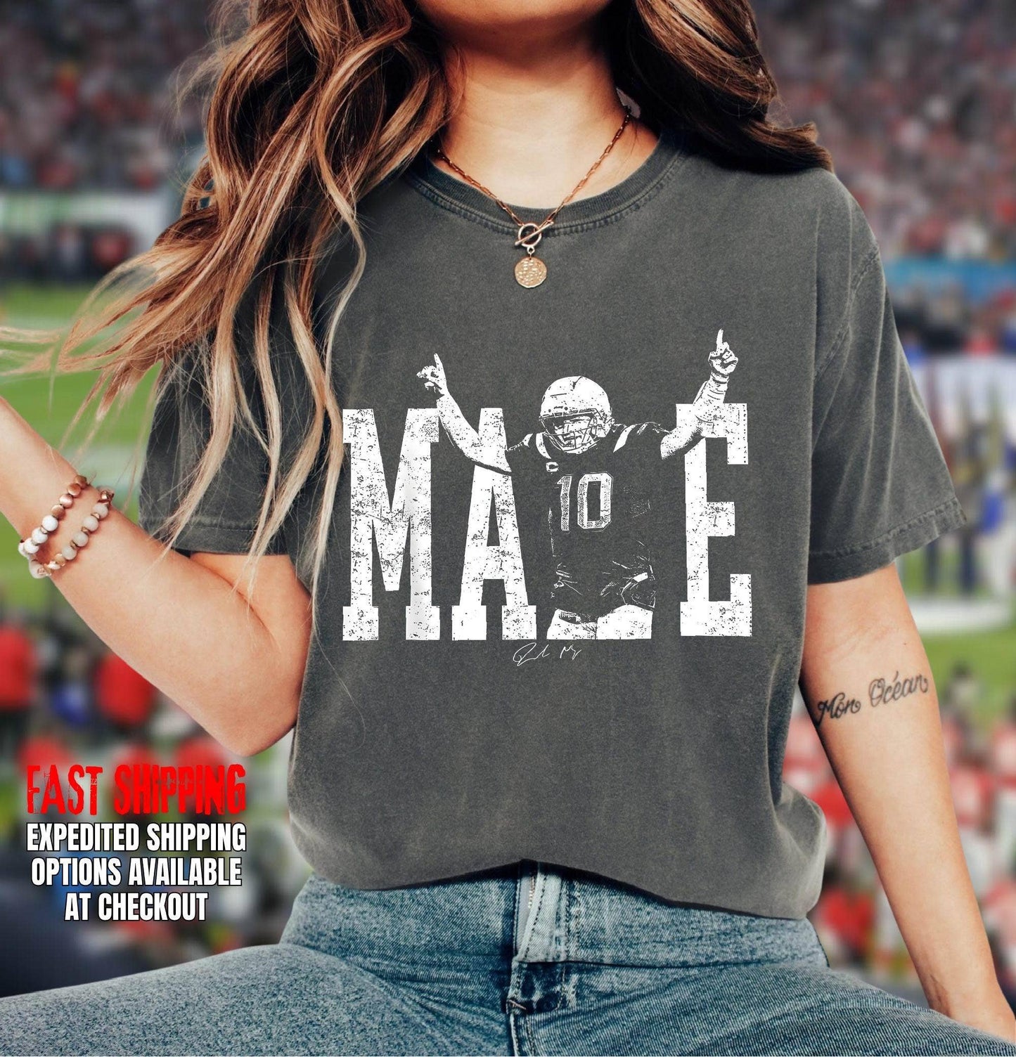 Drake-Maye Vintage Football Rap Tee Shirt
