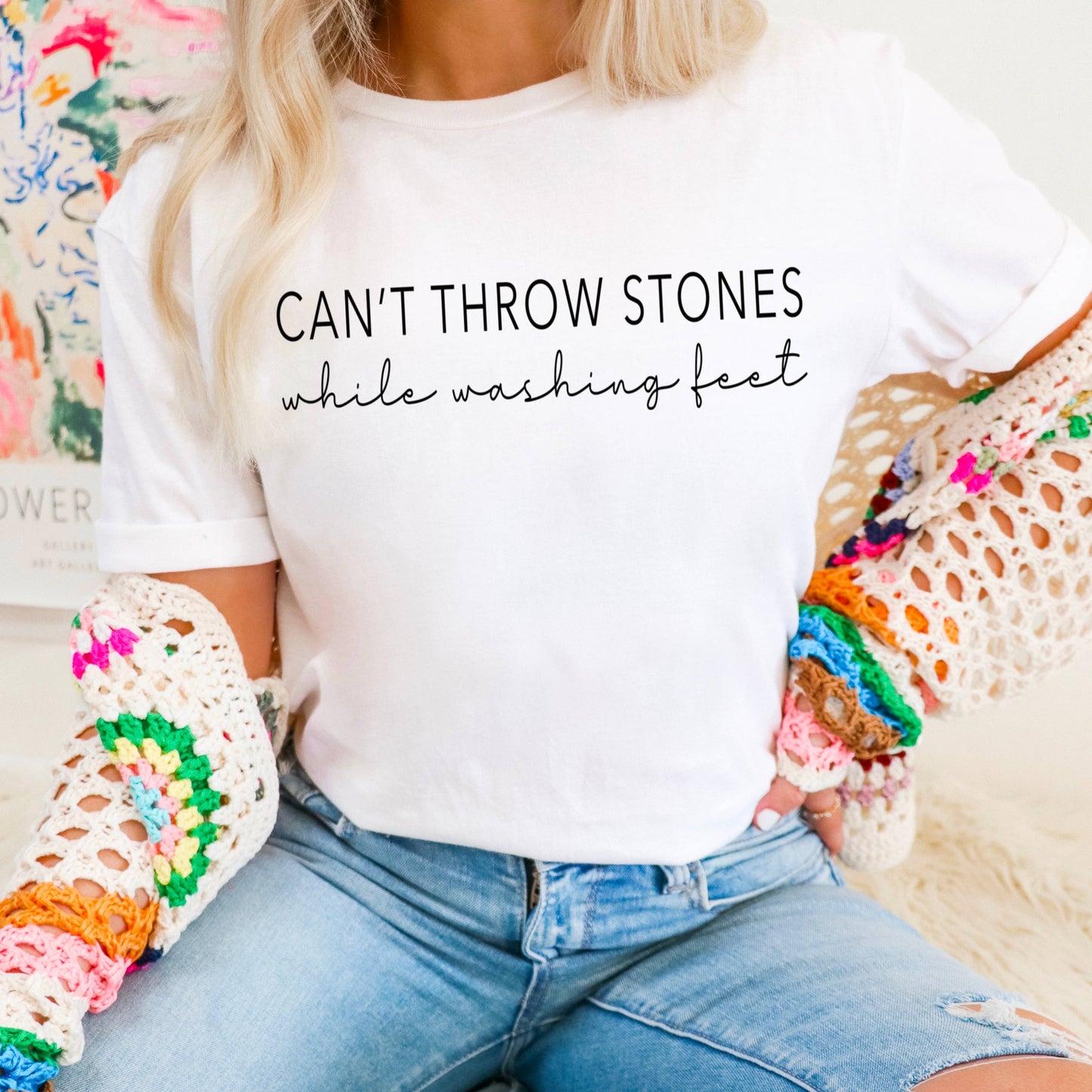 Can't Throw Stones Christian Gildan Graphic Tee