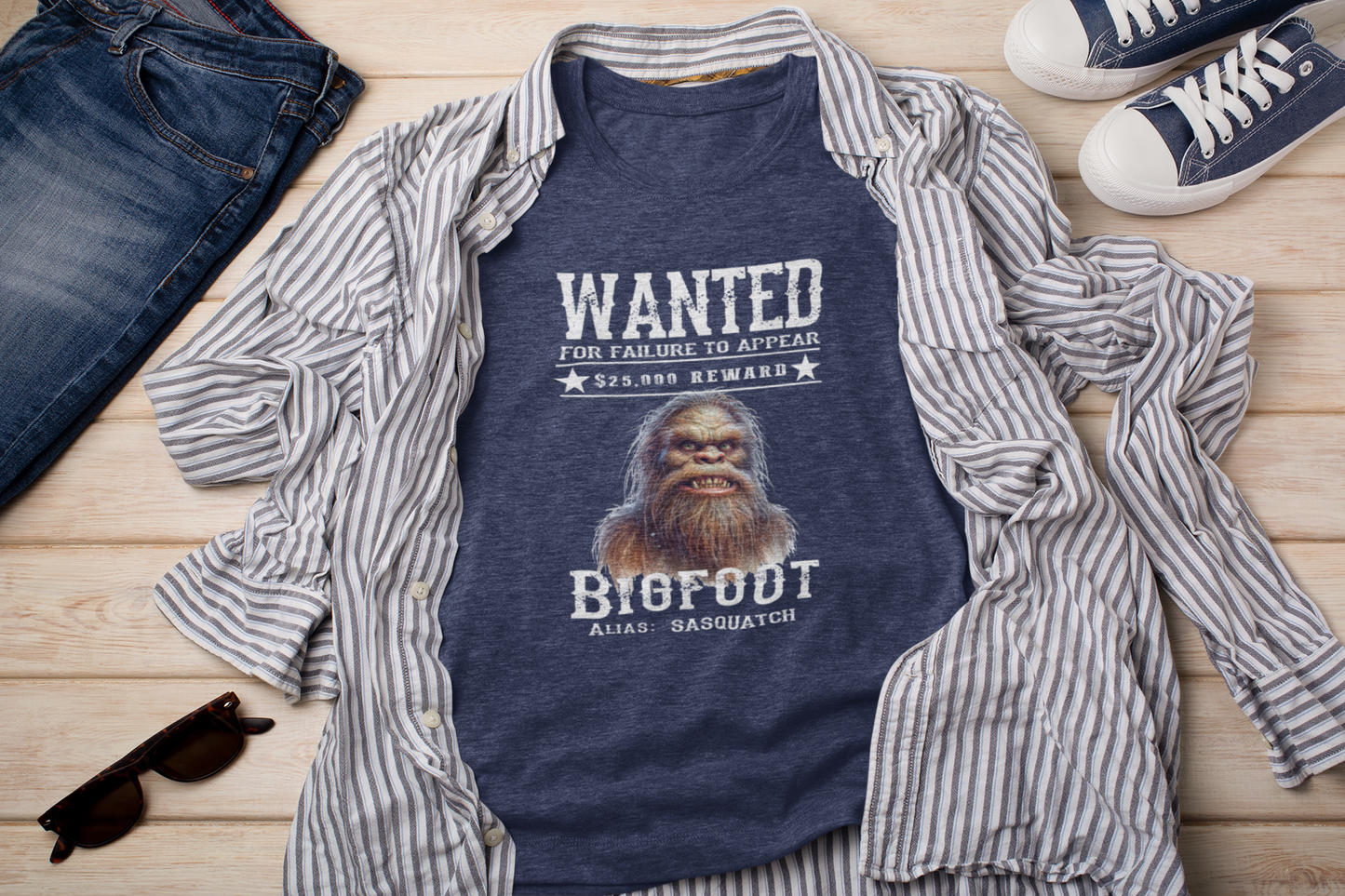 Bigfoot Wanted - Tshirt Bella Canvas - Pick Design/Color