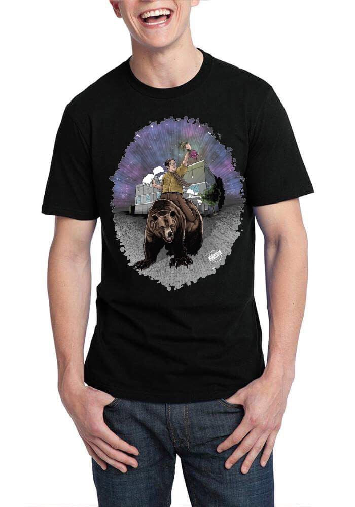 Dwight Schrute On Bear T-Shirt