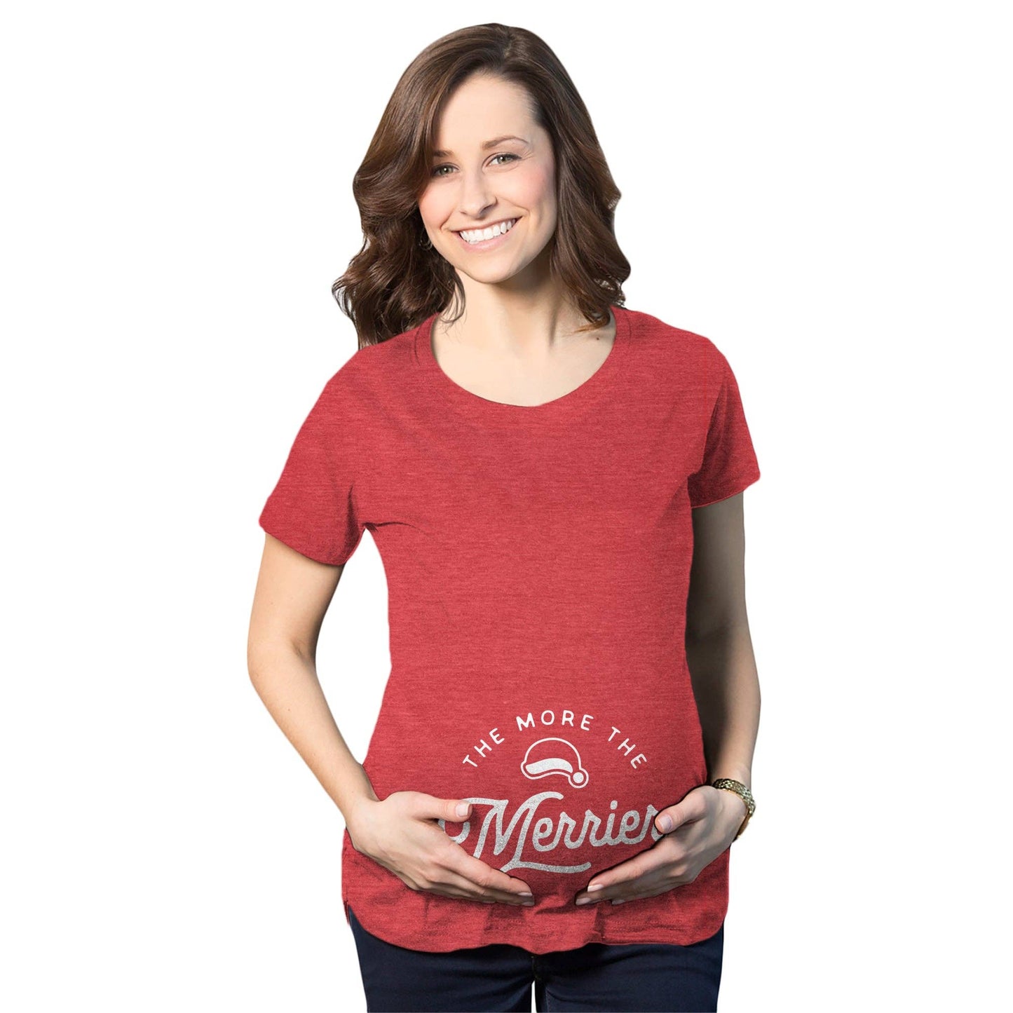 The More the Merrier Maternity Tshirt Christmas Graphic Tee