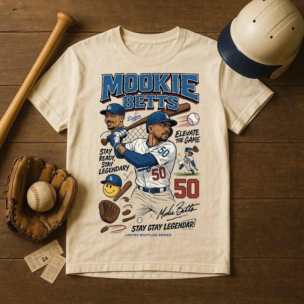 Mookie Betts La Dodgers Retro Anime Style Baseball Tee