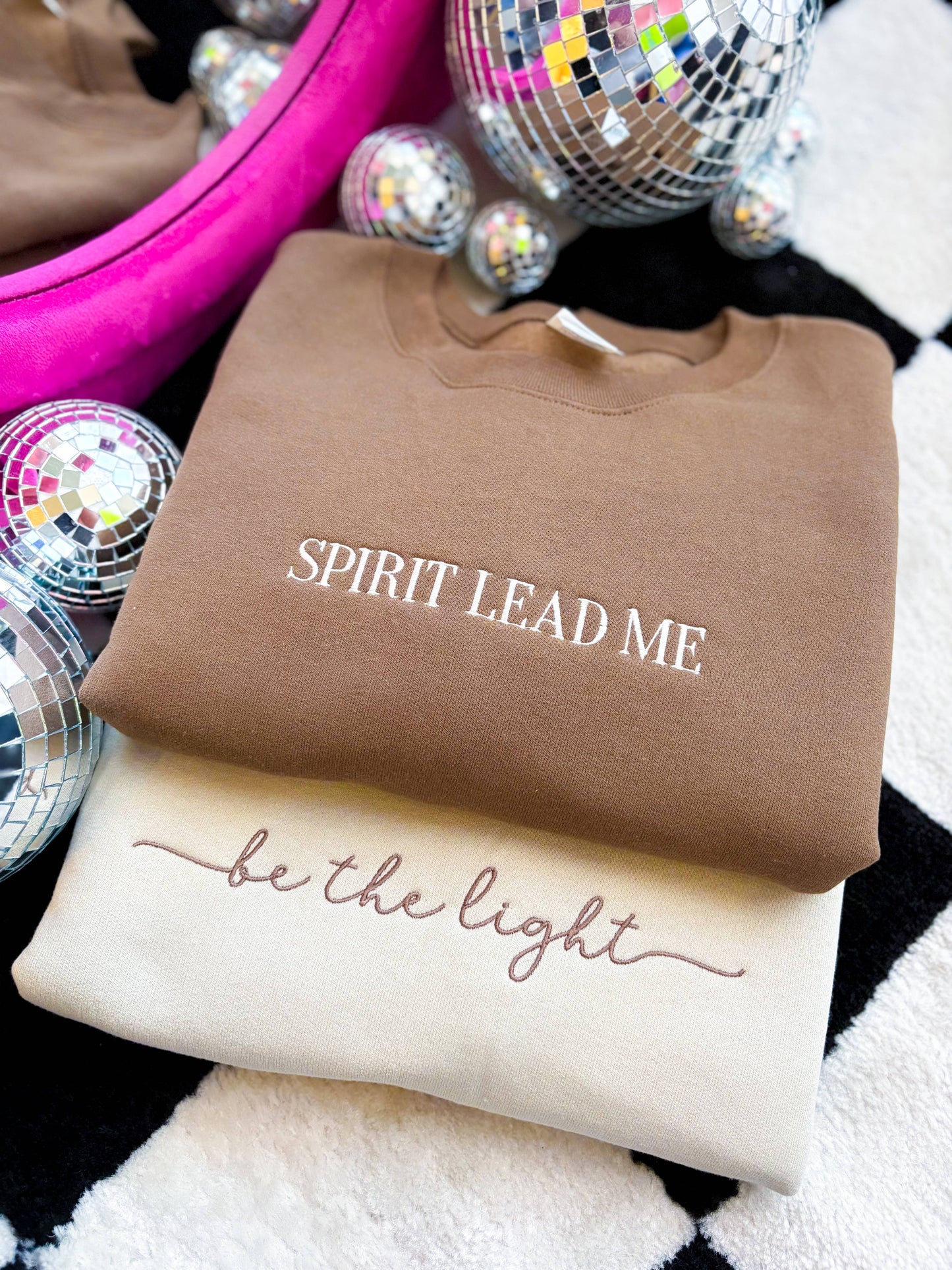 Spirit Lead Me Embroidered Crewneck Sweatshirt | Christian