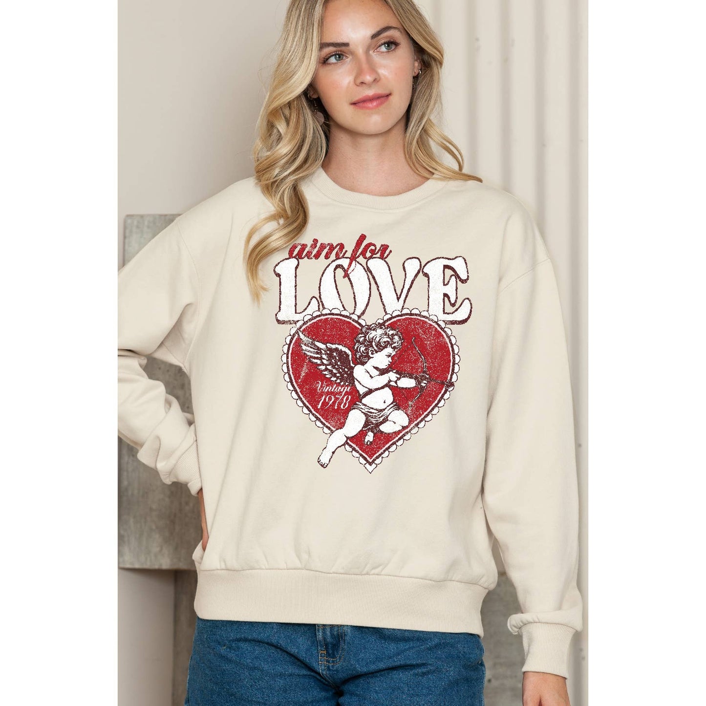 Cupid Aim For Love Crewneck Sweatshirt