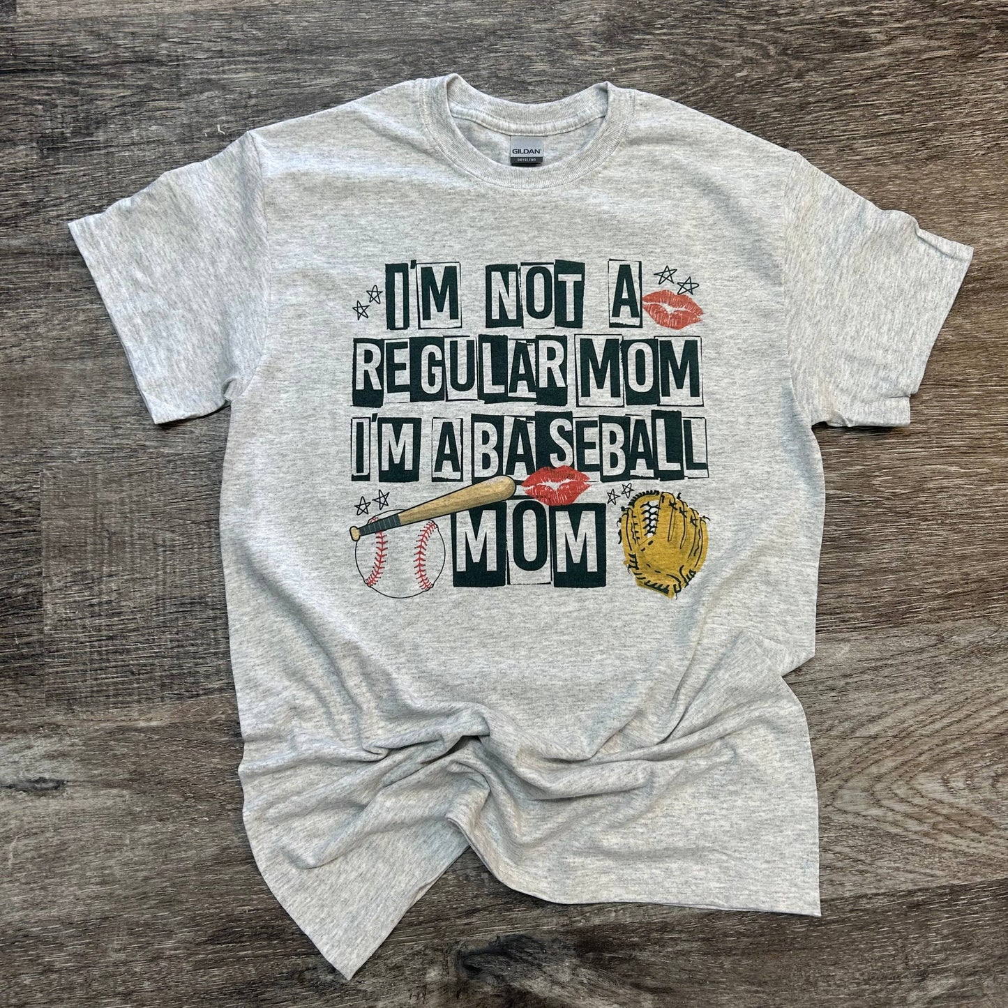 I’M Not A Regular Mom I’M A Baseball Mom On Ash Gray Tee
