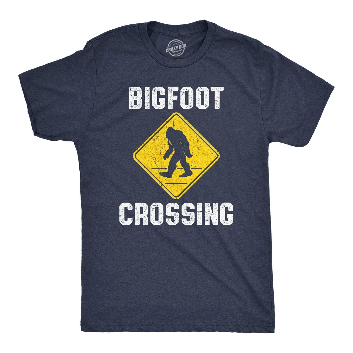 Bigfoot Crossing Mens Sasquatch T Shirt Sarcastic Graphic