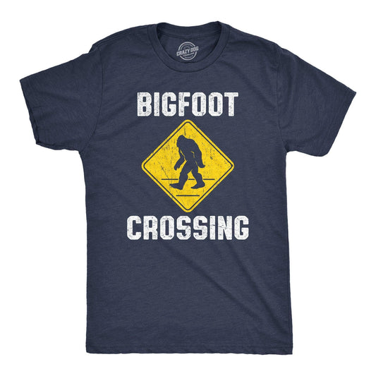 Bigfoot Crossing Mens Sasquatch T Shirt Sarcastic Graphic