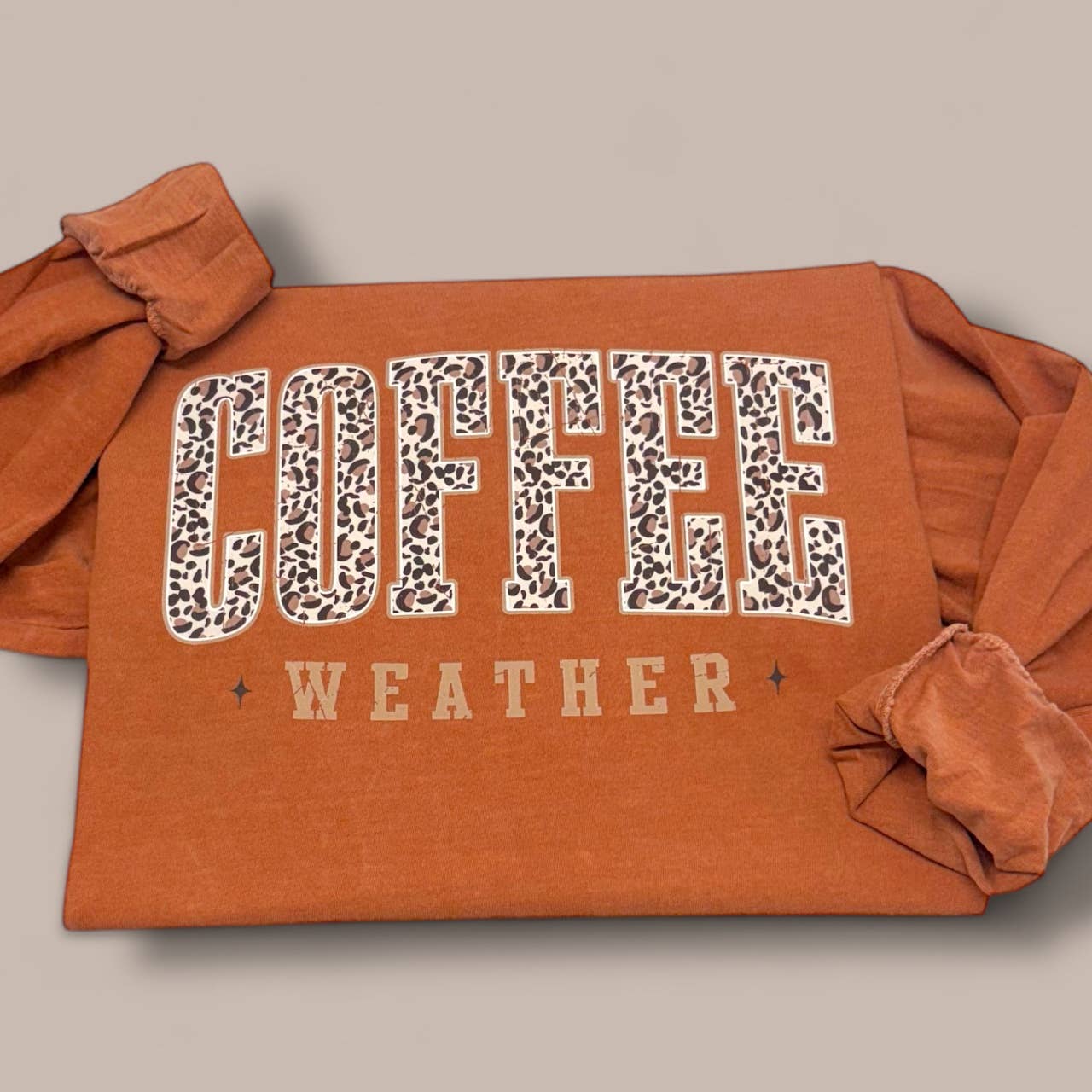 Leopard Coffee Weather Long Sleeve T-Shirt
