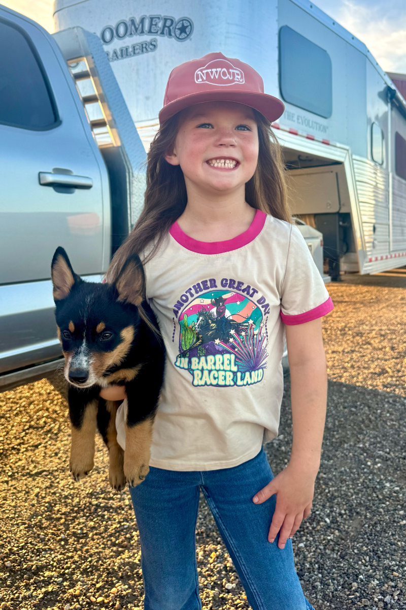 Barrel Racer Land Ringer Tee Kids