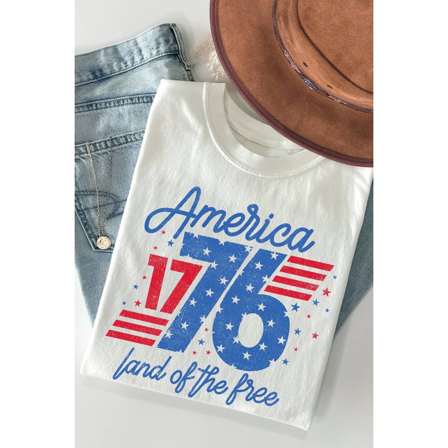 America 1776 Land of the Free Short Sleeve T Shirt