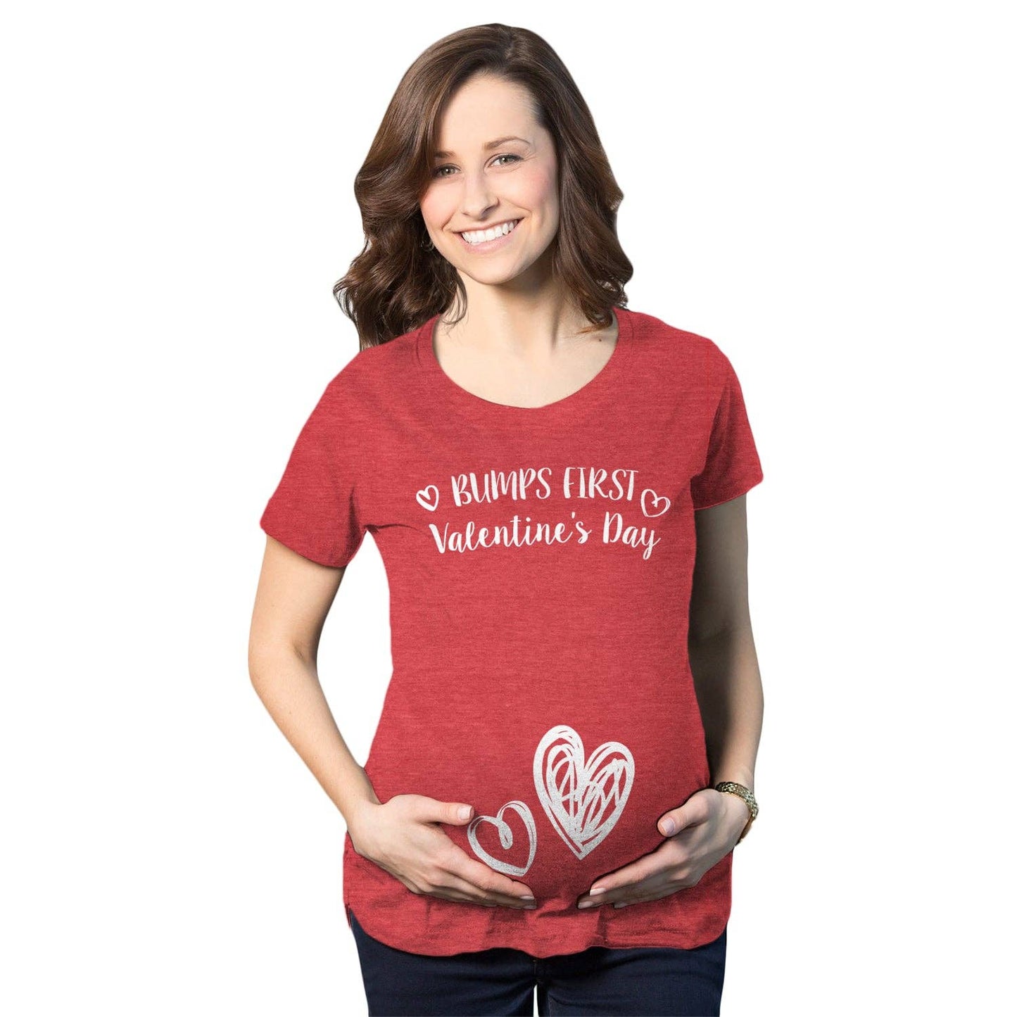 Bump's First Valentine's Day Maternity Tshirt Valentine's