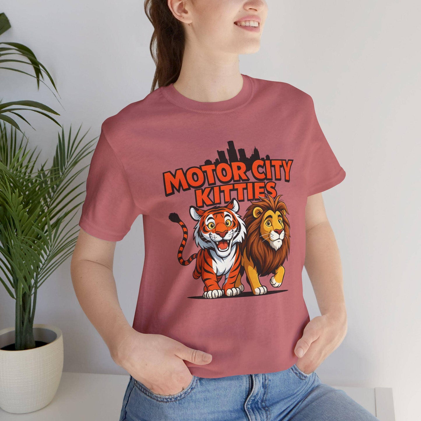 Motor City Kitties Detroit Lions Tigers Fan Tee