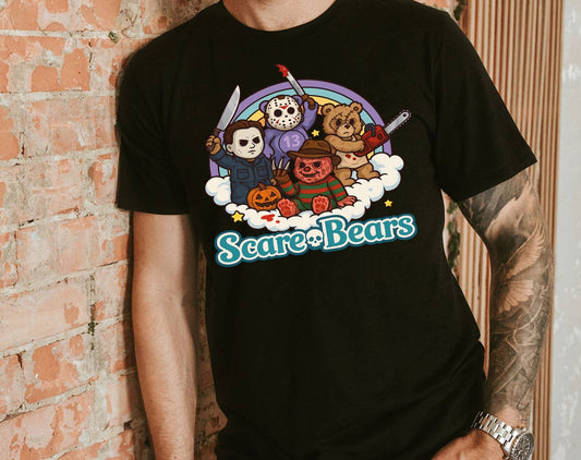 Scare Bears Funny Halloween Horror Movie T-Shirt