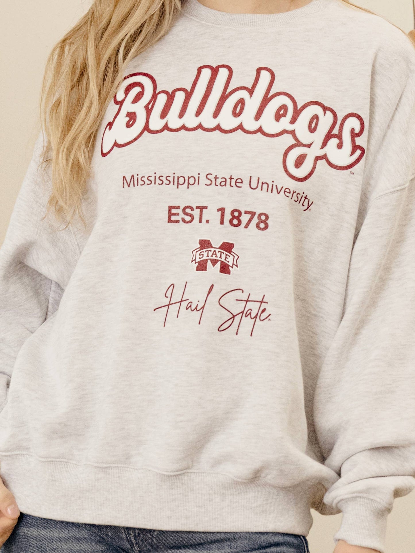 Mississippi State Letterman Gray Chrome Hi-Dive Sweatshirt