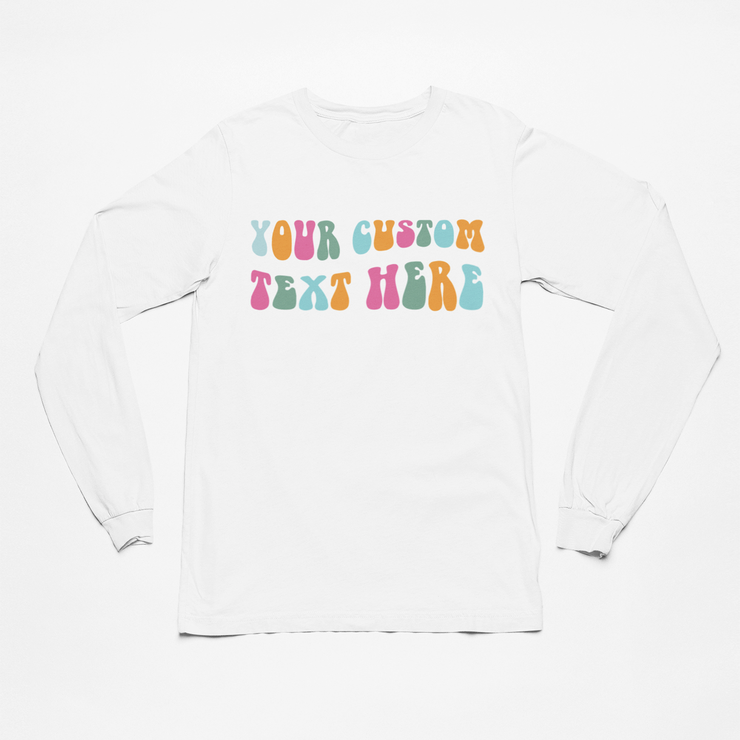 Customizable Text Women Long Sleeve Tee - Choose Your Font