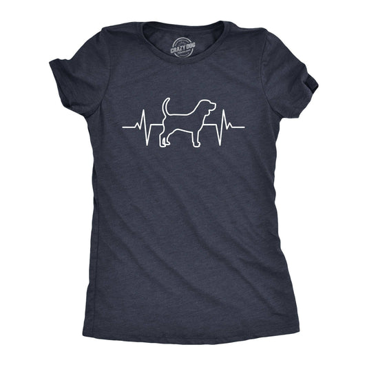 Dog Heart Beat Women's Tshirt Dog Graphic Tee Western Plus