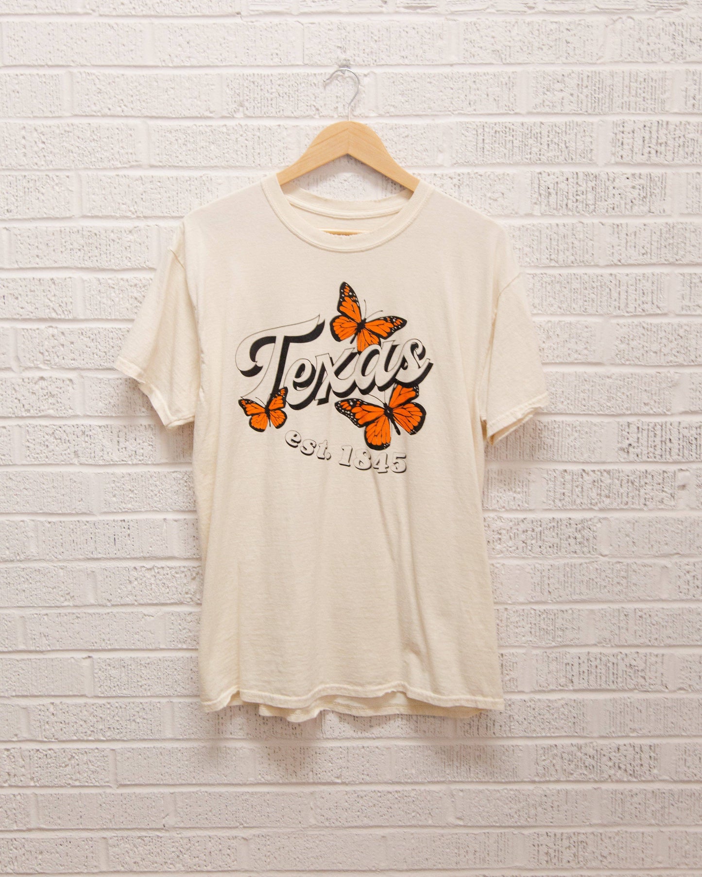 Texas Butterfly Off White Thrifted Graphic Tee