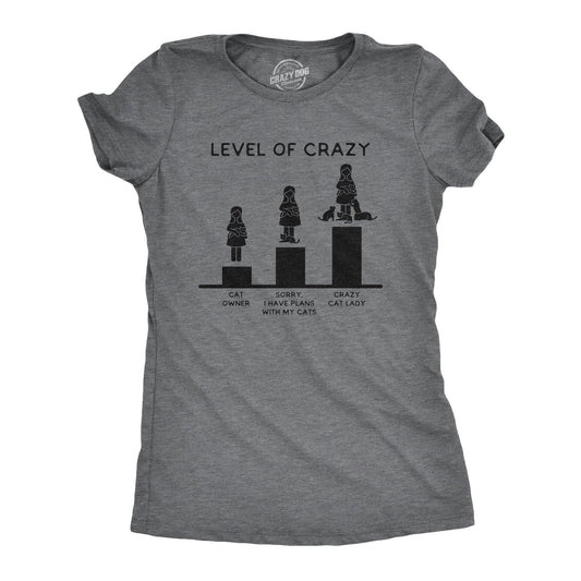 Level of Crazy: Crazy Cat Lady Women's Tshirt Cat Graphic
