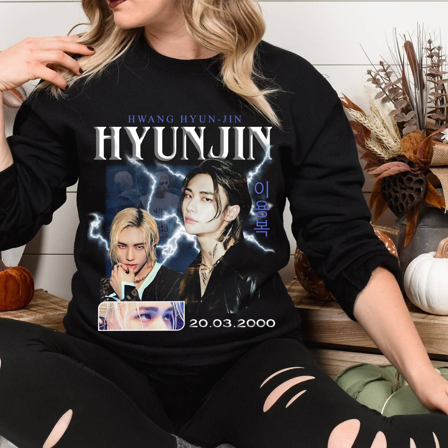 Hyunjin Retro 90s Sweatshirt Hwang Hyunjin Kpop Singer