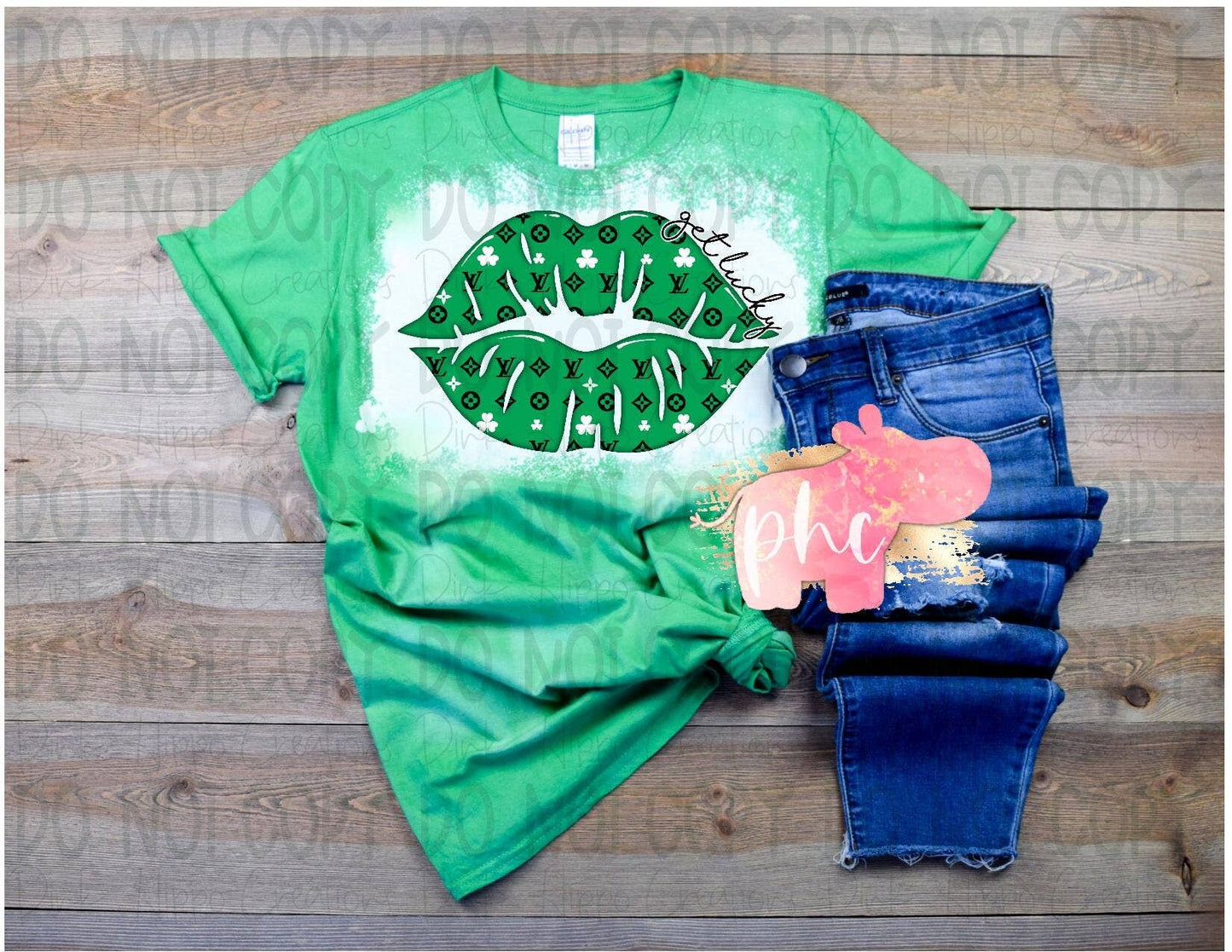 Get Lucky Lips Bleached Tee  Trendy Graphic T-Shirt