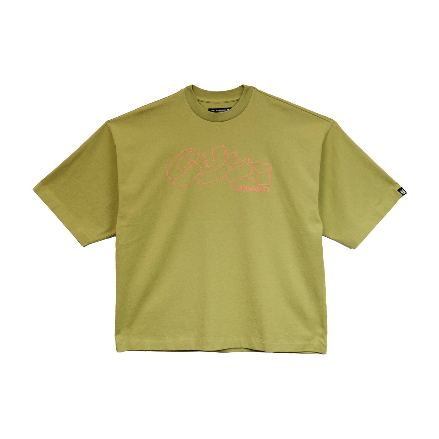Cult's Oversized Heavyweight Crew Neck Tee "Cult Stacked"